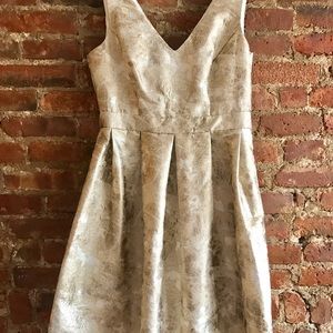 Gold A-line party dress: Flirty, flattering, & fun